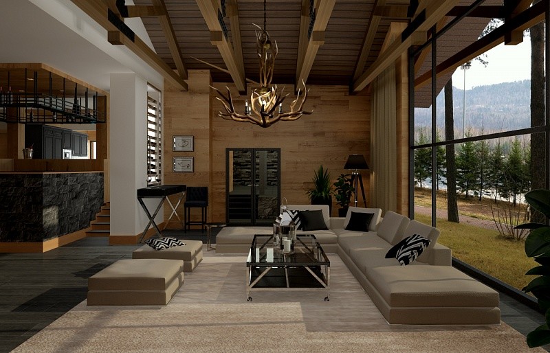 Дизайн-проект интерьера жилого дома с баней