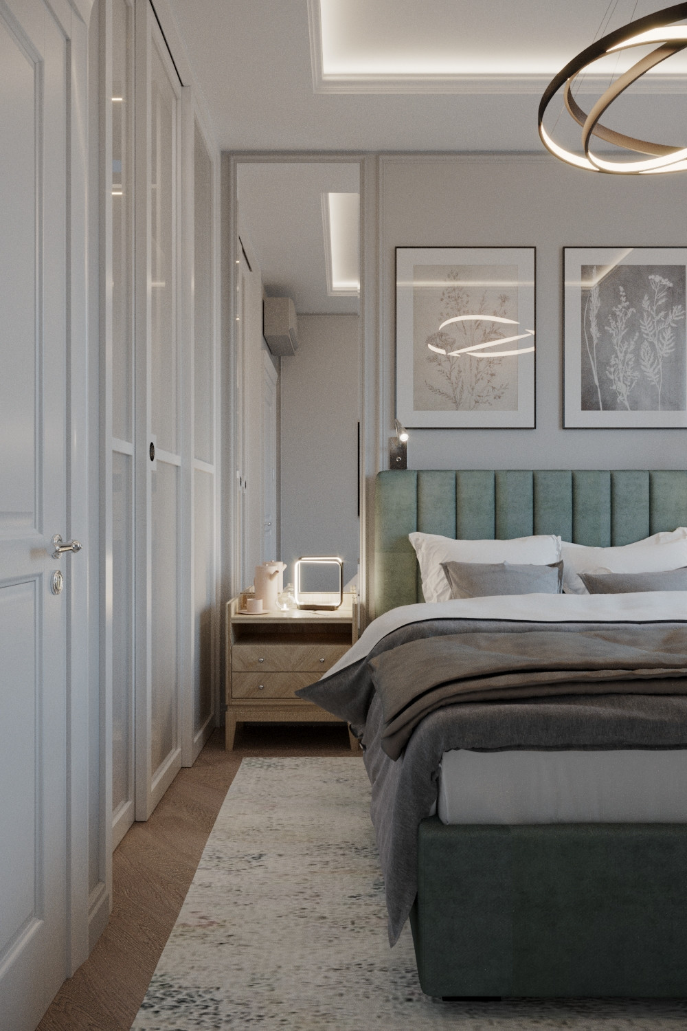 Дизайн проект квартиры в стиле легкая классика ЖК Сердце столицы