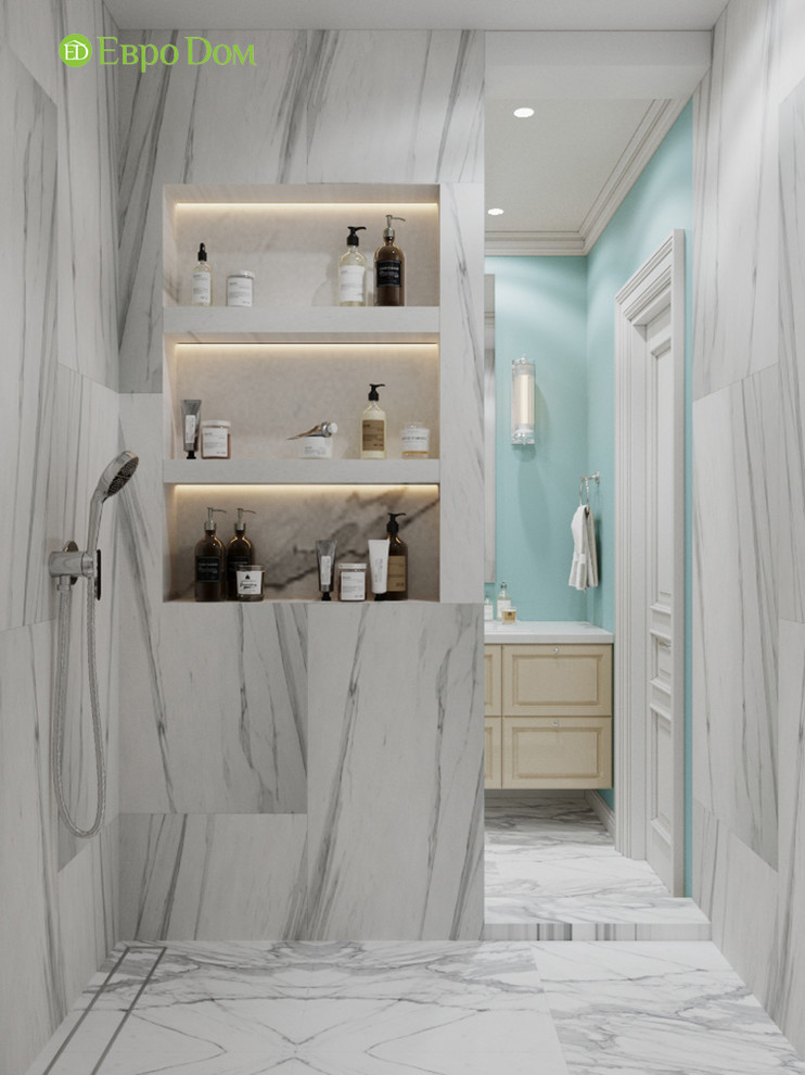 Дизайн четырехкомнатной квартиры 110 кв. м в стиле неоклассика. Фото проекта