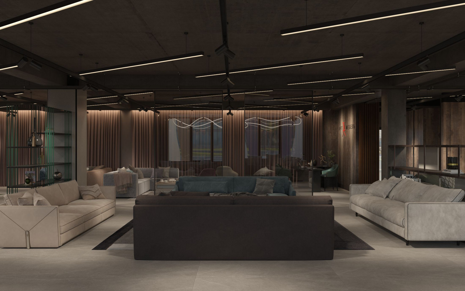 Интерьер мебельного магазина.