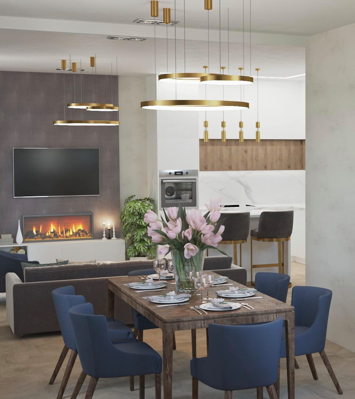 Обложка проекта: Дизайн кухни-студии