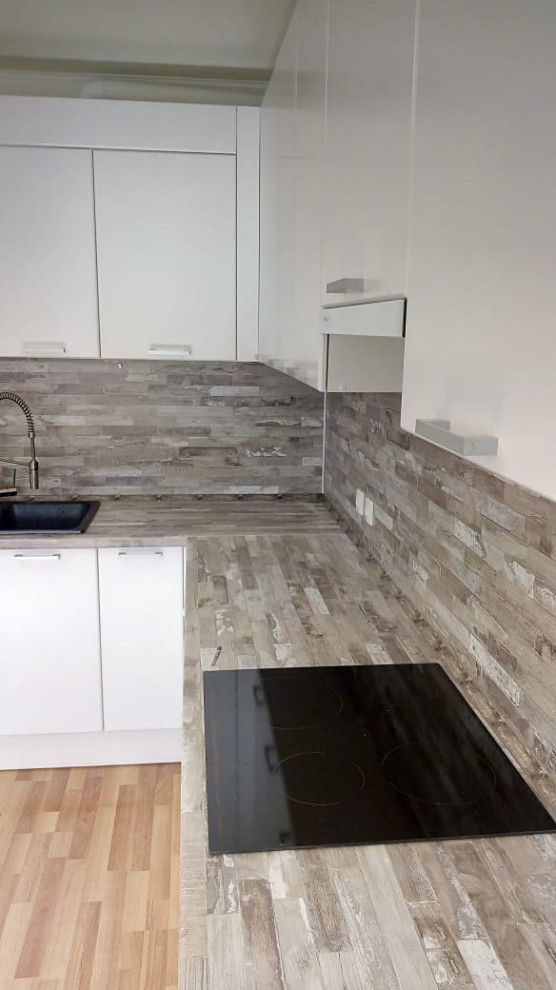 Белая кухня сканди угловая