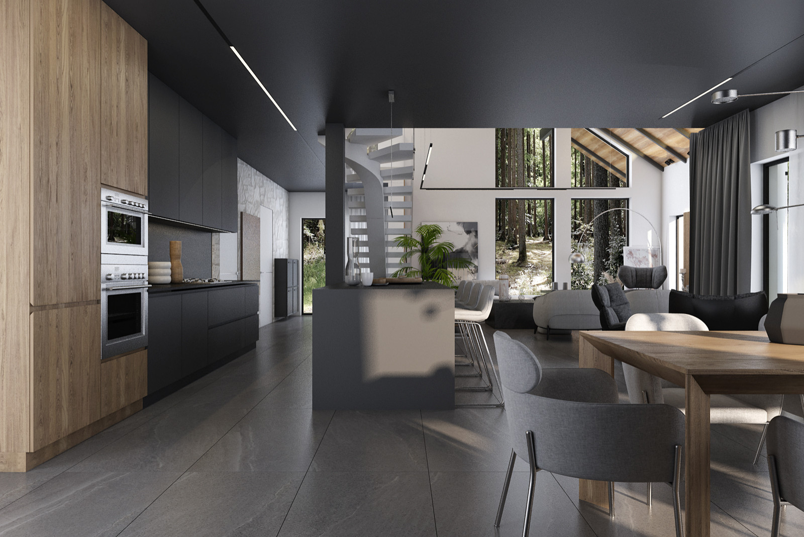 Проект загородного дома в лесу