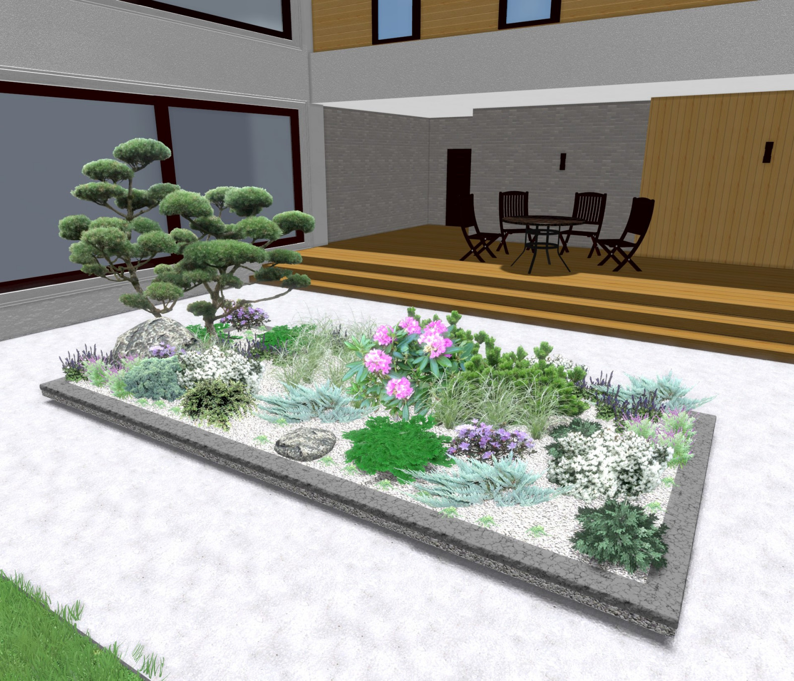 Проект участка с вертикальной планировкой. Подпорные стенки и перепады высот.