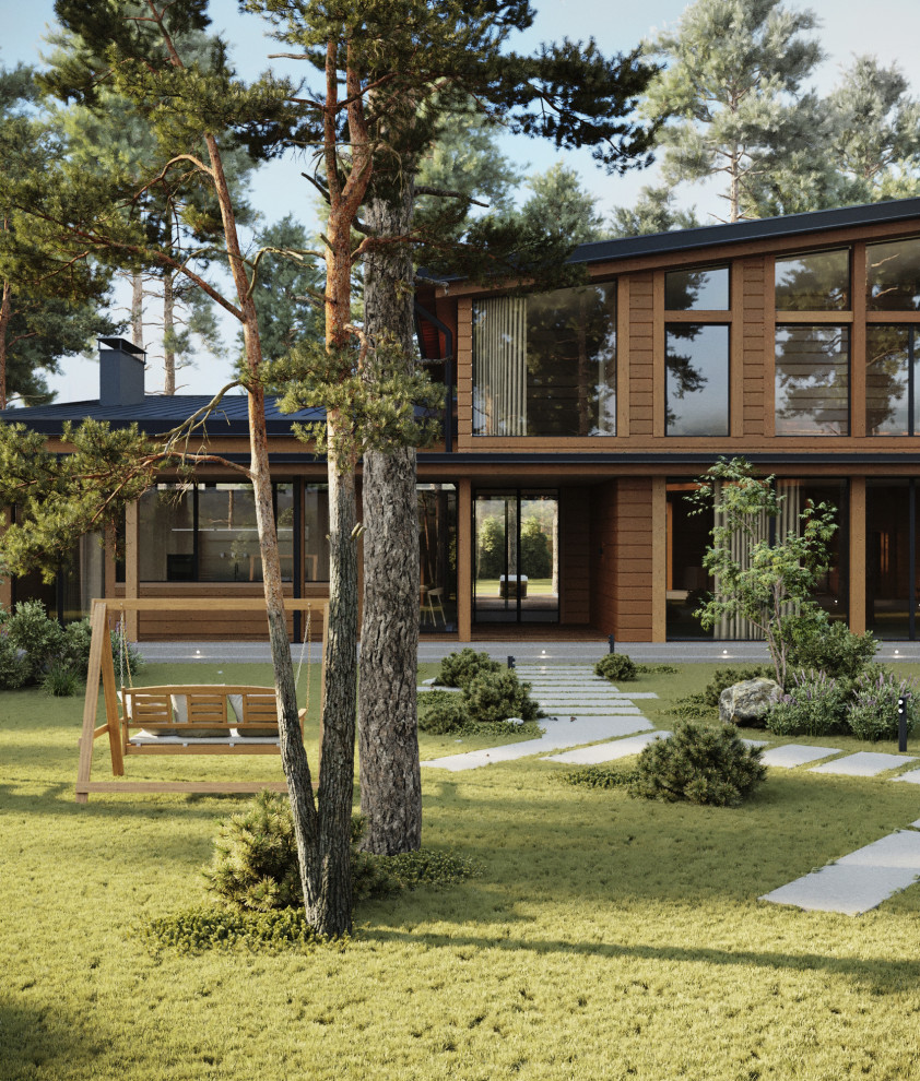 Дом из клееного бруса, экстерьер