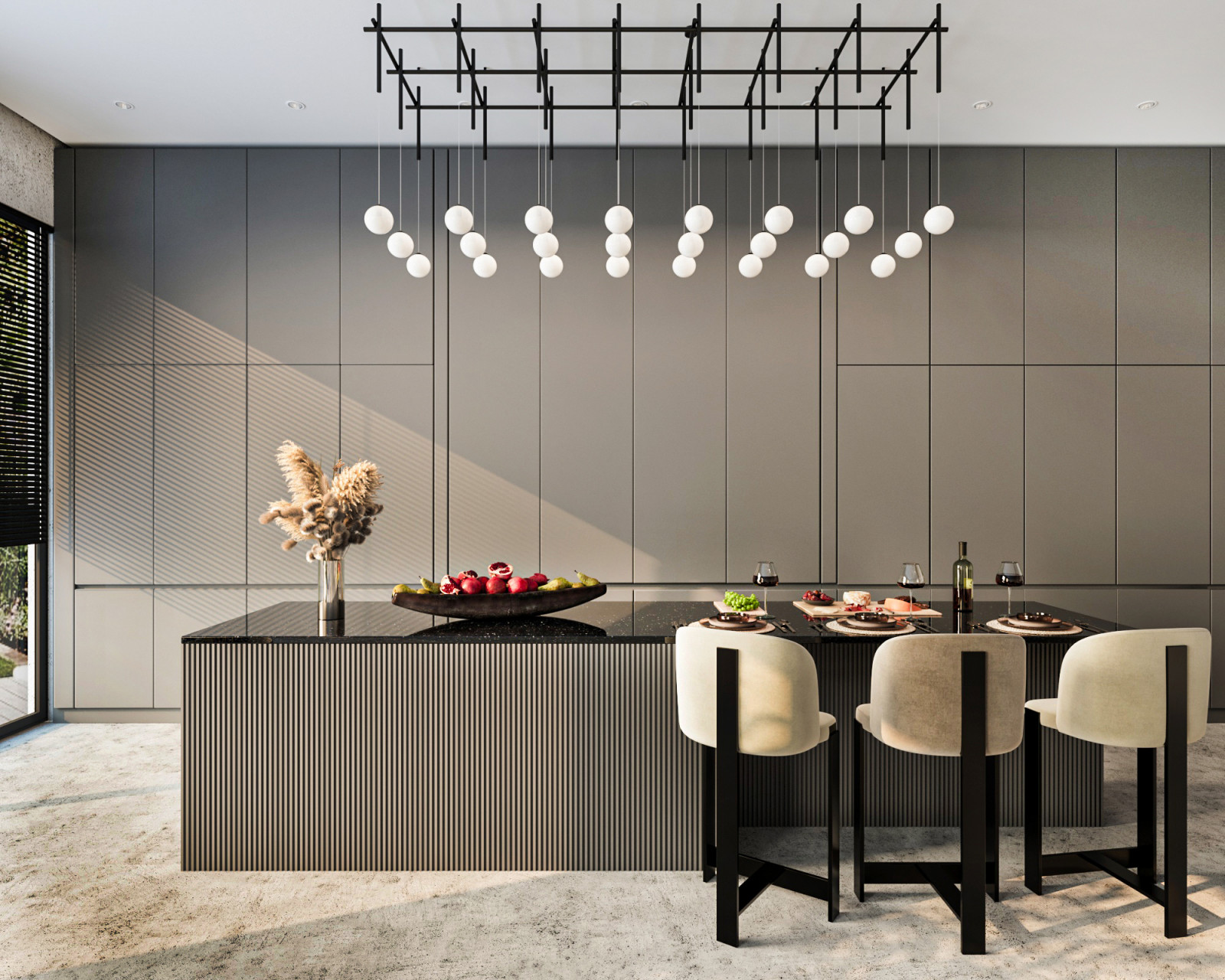 3д-визуализация интерьера гостиной