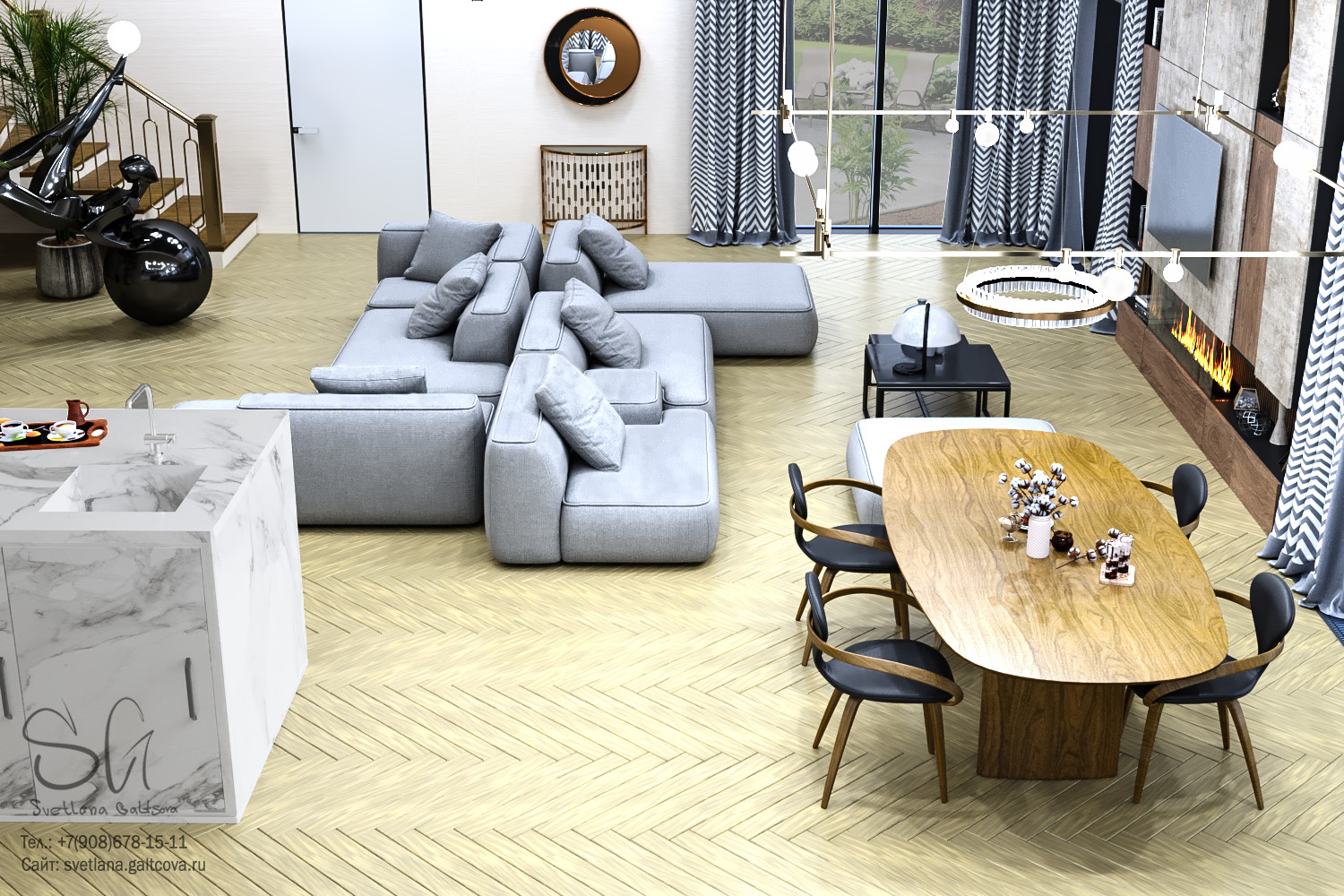 Визуализация двухэтажного дома