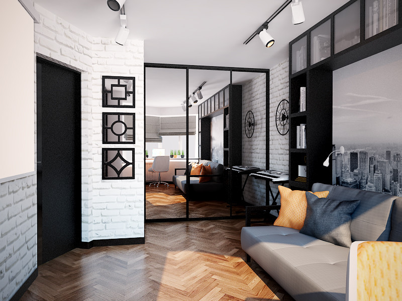 Концепция комнаты для молодого человека