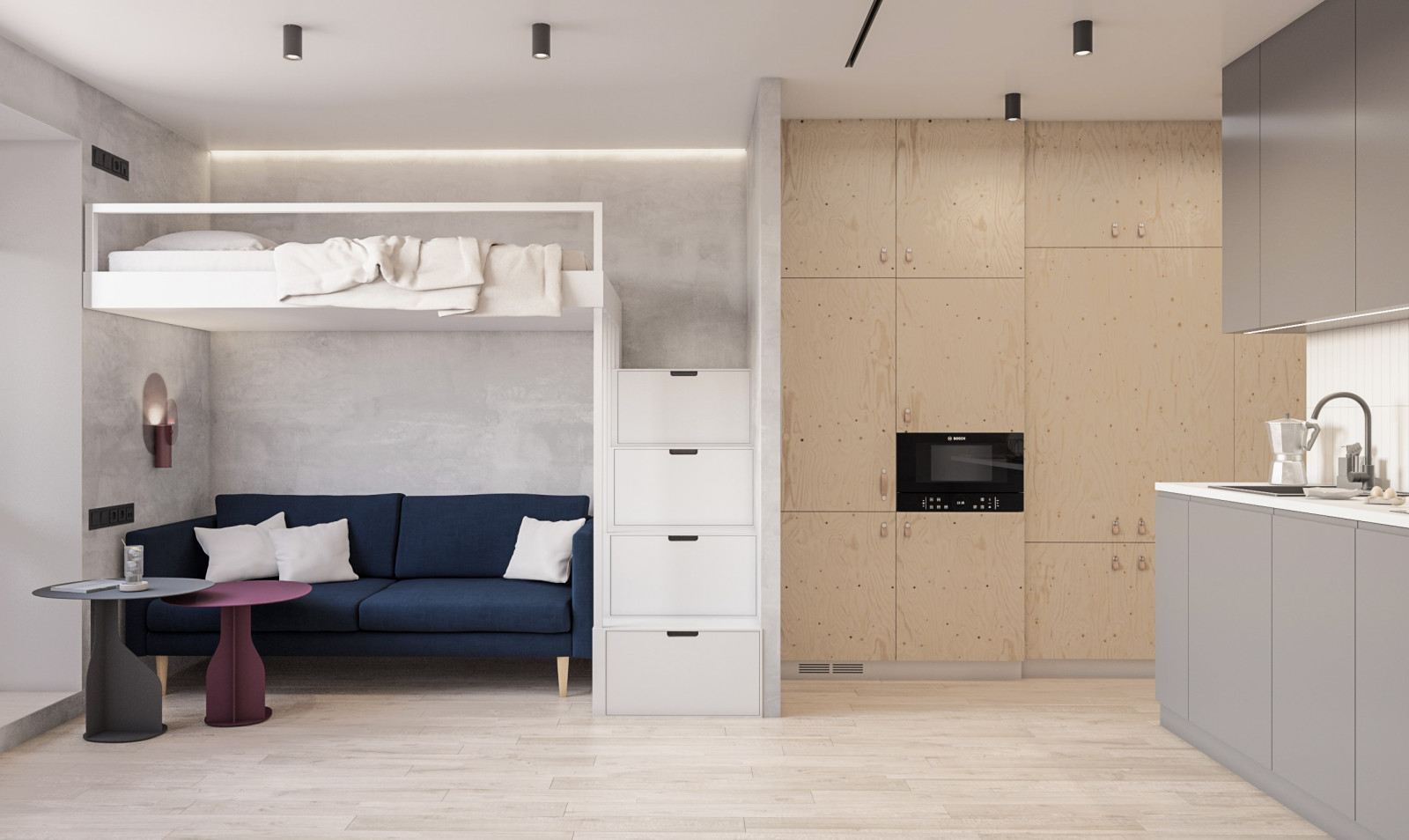 Студия 29м2 для молодой девушки