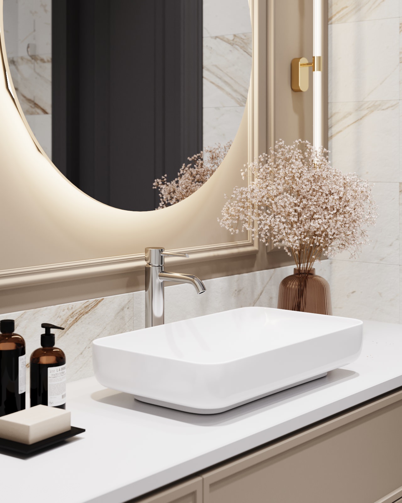 Элегантный интерьер в серо-зеленых оттенках