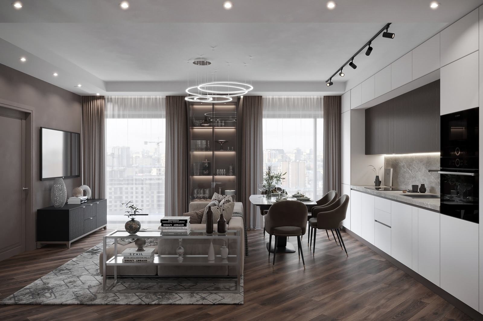 Интеллигентный интерьер в ЖК D1 (визуализации)