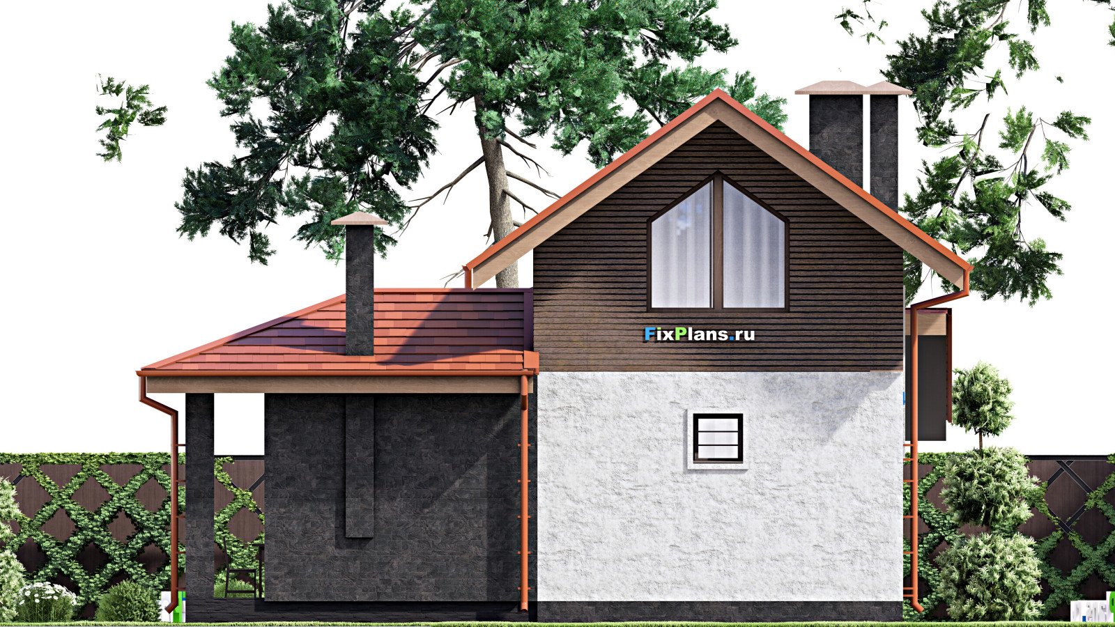 Проект дома с мансардой 10х14 м S109м2 F-15443