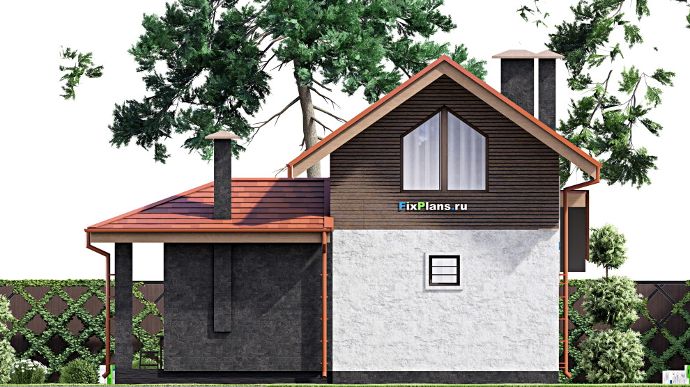 Проект дома с мансардой 10х14 м S109м2 F-15443