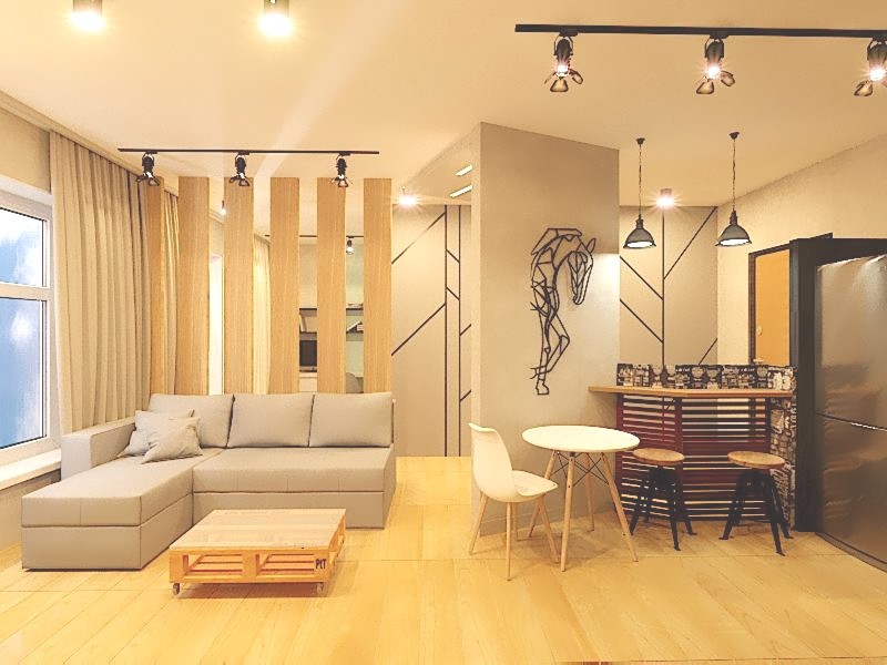 Обложка проекта: Дизайн студии 38,5 м2 ЖК Восточный