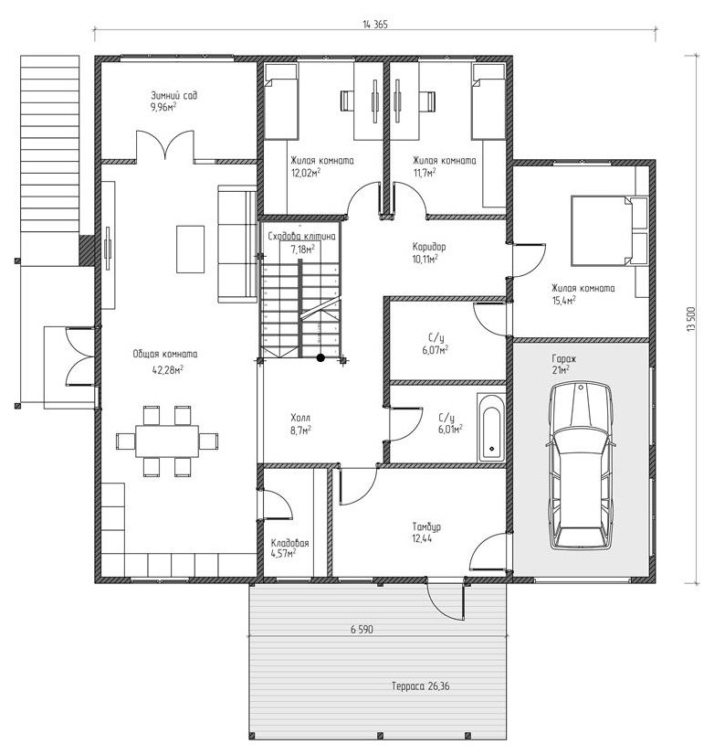 Загородный дом в европейском стиле – 282,6 кв.м.