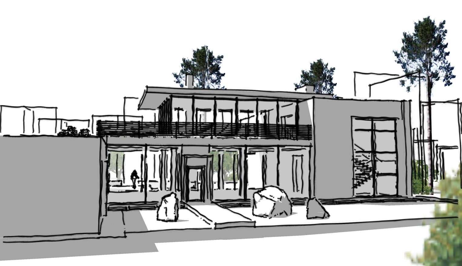 Эскиз индивидуального загородного дома