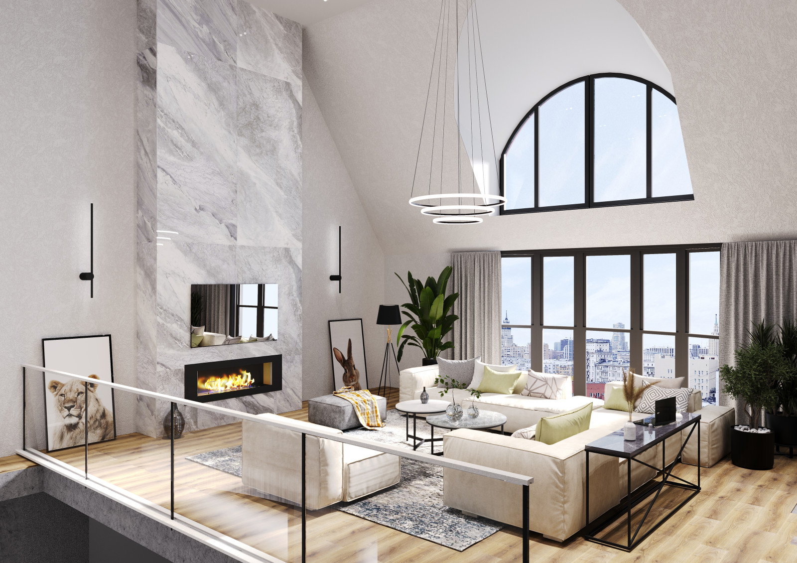 Обложка проекта: 3д визуализация второго яруса в квартире г. Москва