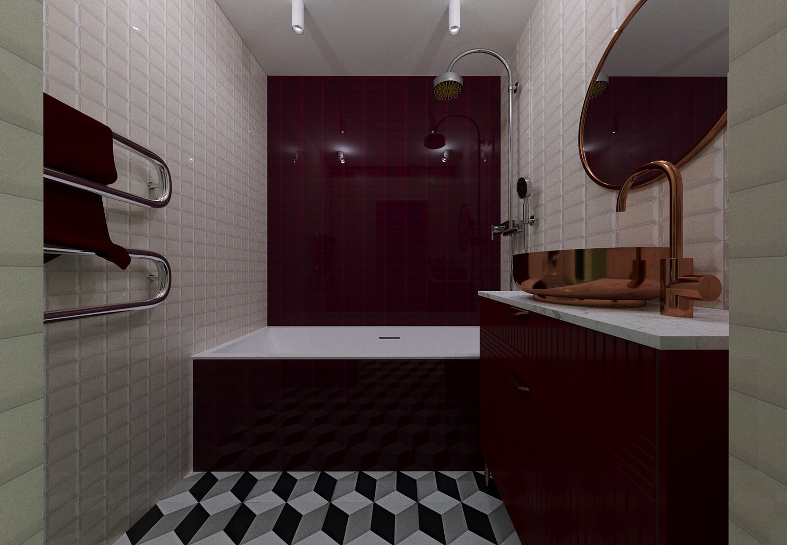 3D-Визуализация проекта трёхкомнатной квартиры на ул.Барвихинская в Москве