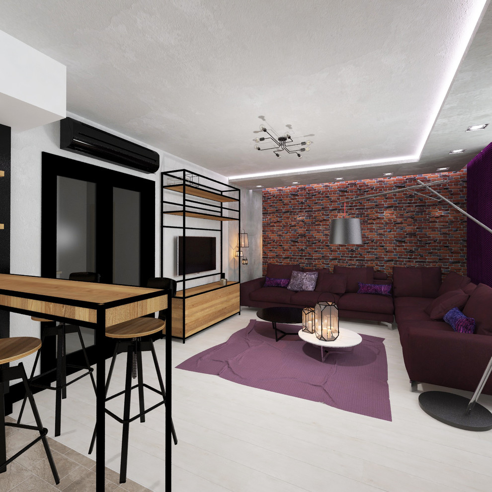 Дизайн кухни-гостиной в стиле LOFT