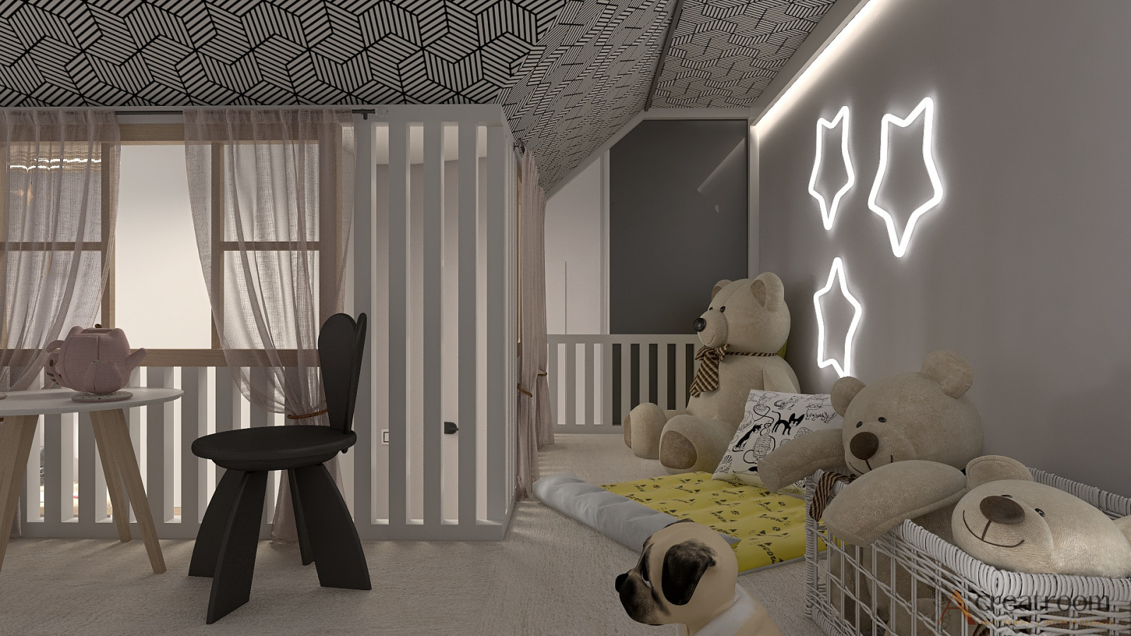 Проект детской комнаты для двух девочек