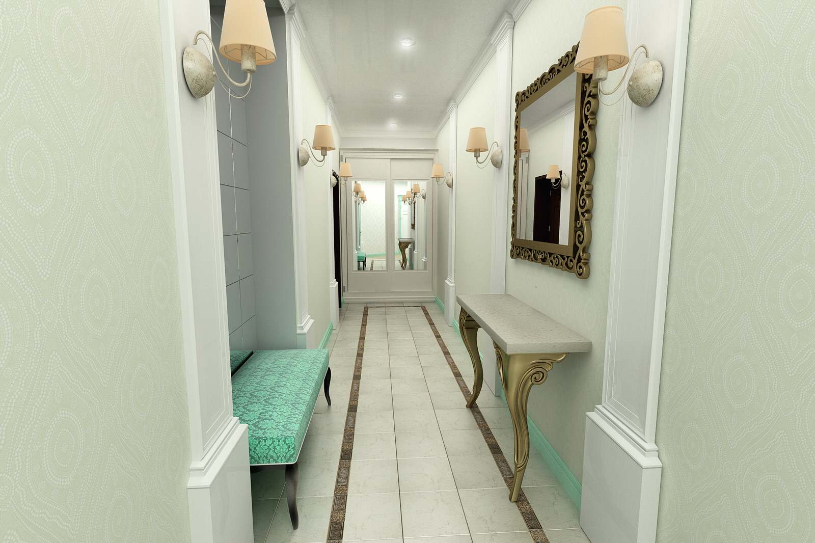 Дизайн интерьеров 3х комнатной квартиры.Классика.