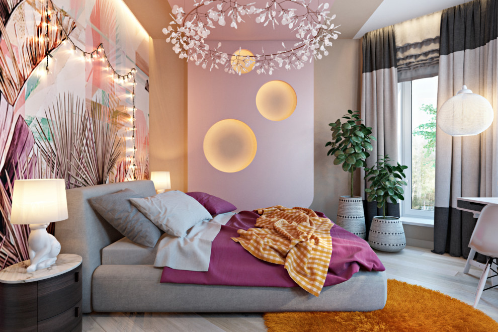 Дизайн спальни для тинэйджера девочки в Авторском стиле