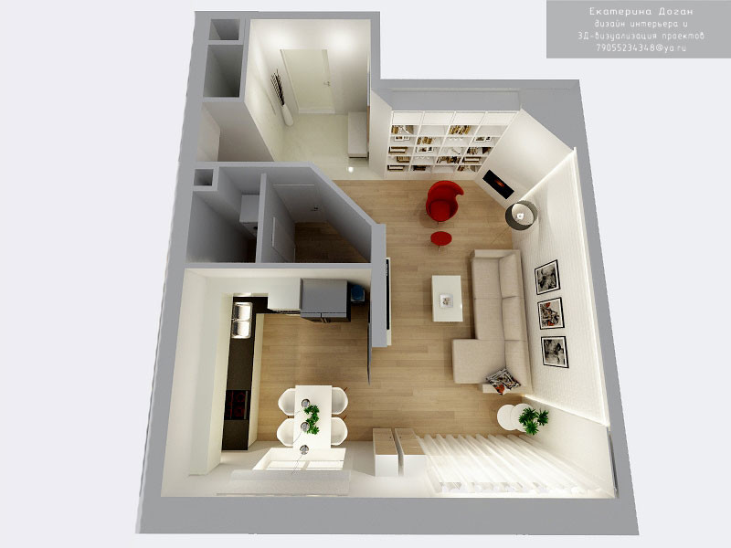 Дизайн проект квартиры студии