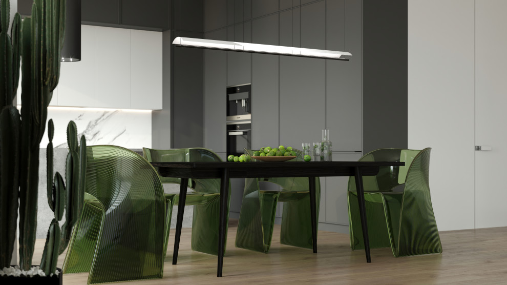 Обложка проекта: Дизайн и визуализация кухни-гостиной в загородном доме