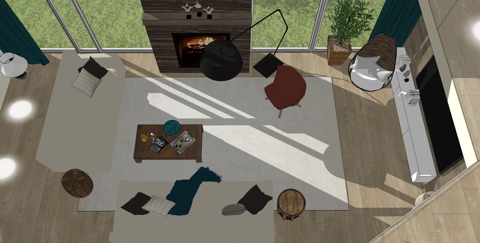 Современный дом с камином в Кольцово