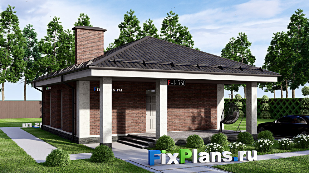 Проект одноэтажного дома 13х9м S66м2 F-14750
