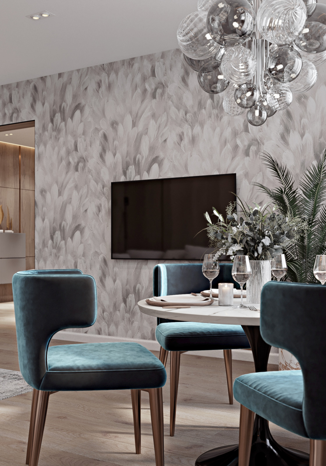 Дизайн проект кухни-гостиной ЖК Лазурный г. Воронеж