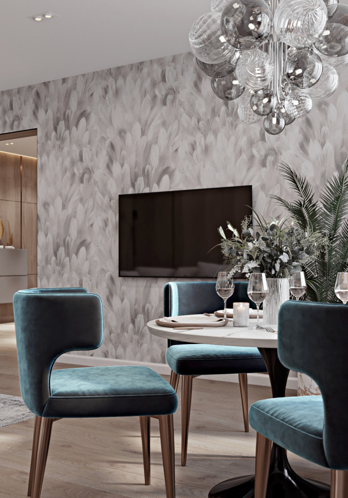 Дизайн проект кухни-гостиной ЖК Лазурный г. Воронеж