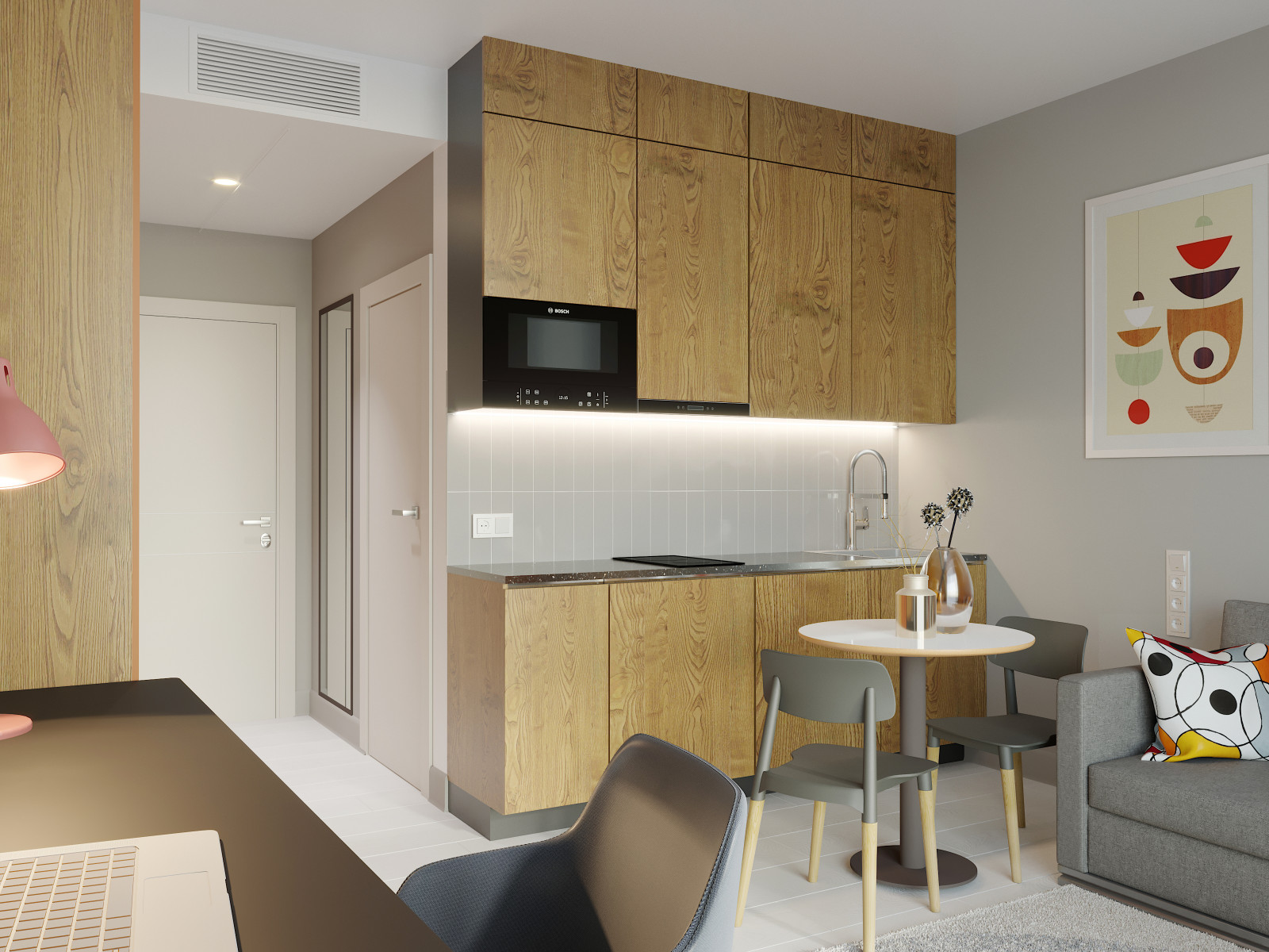 Номер SMART в современном стиле в апарт-отеле PRIME RESIDENCE