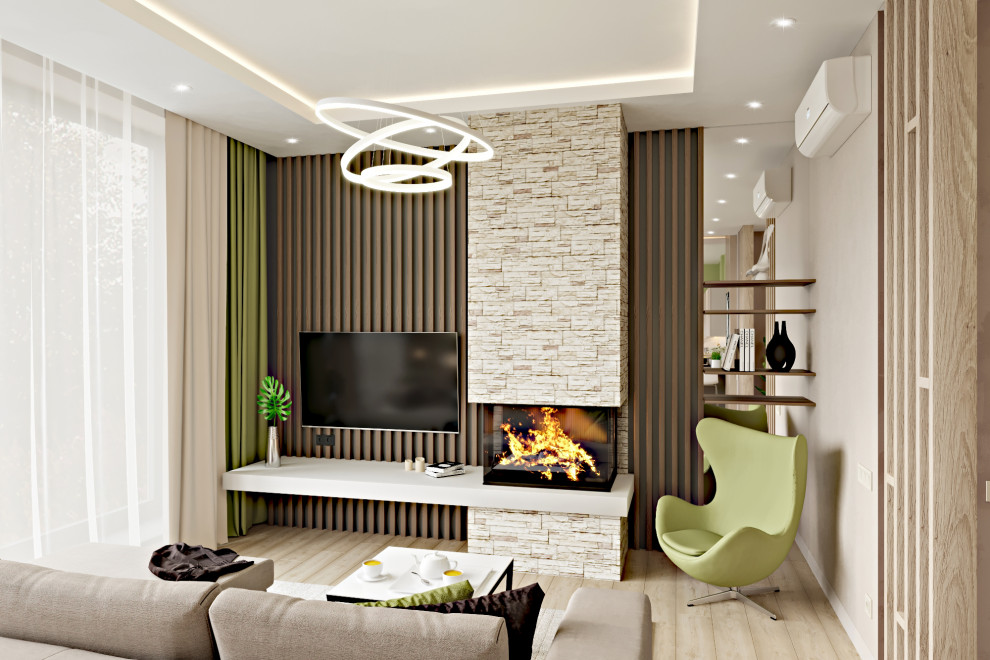 Дом - 130 м2. Кухня - гостиная - холл №1