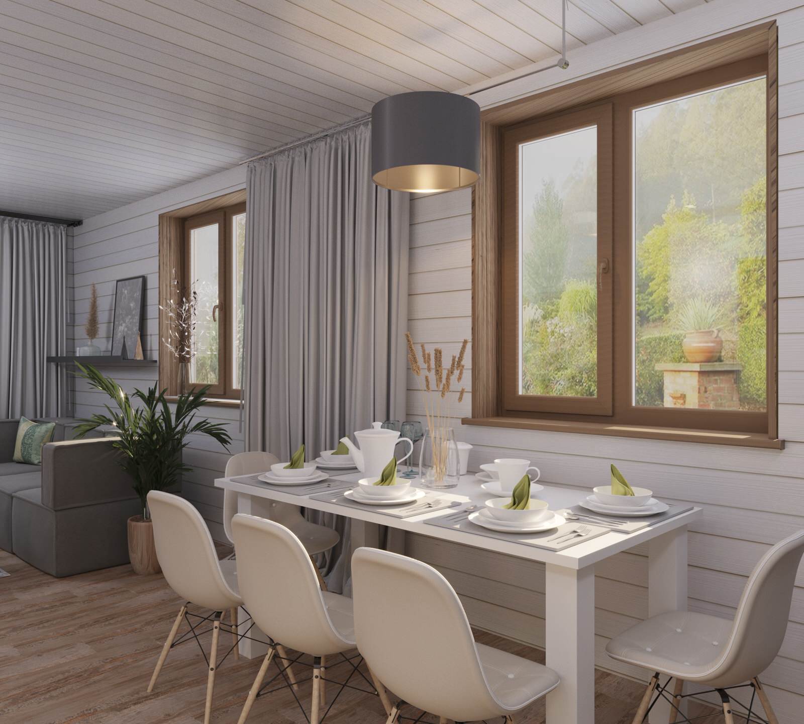 Двухэтажный дом с стиле скандинавского минимализма