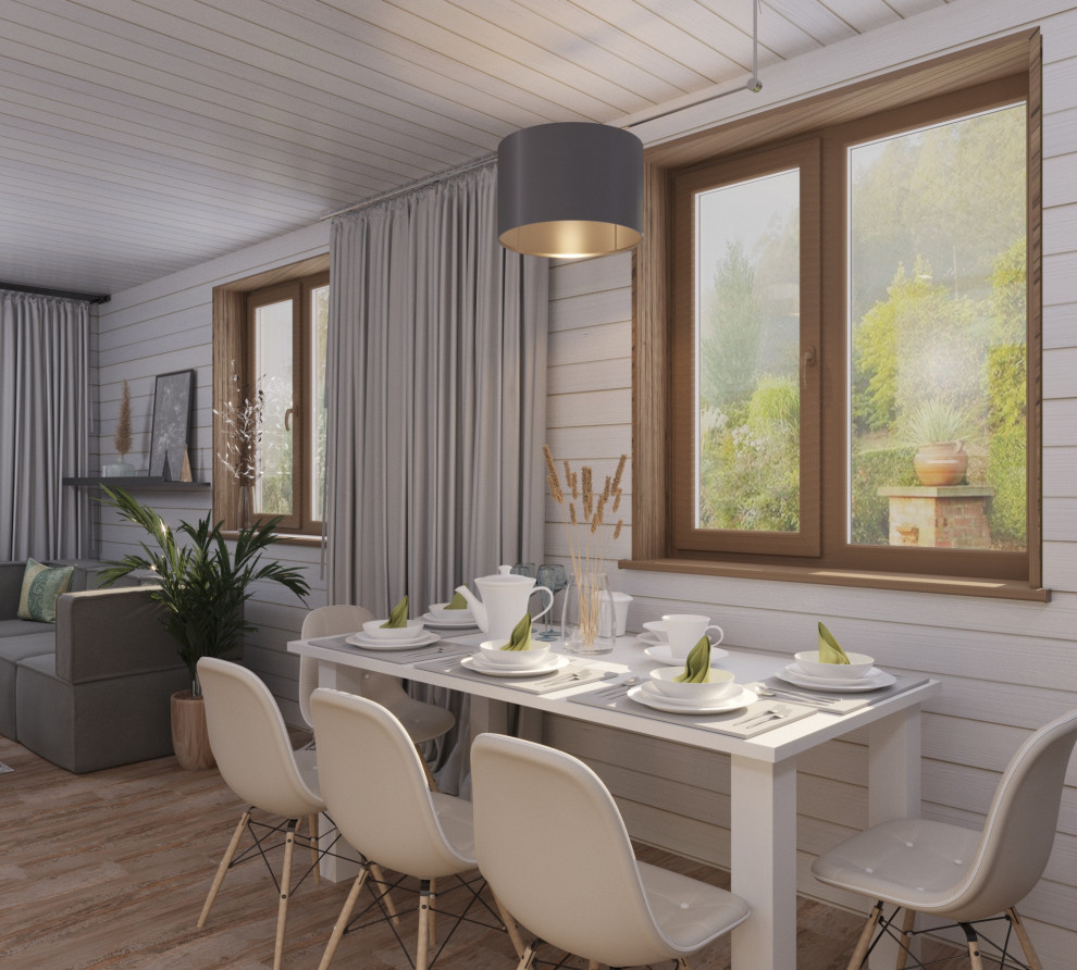 Двухэтажный дом с стиле скандинавского минимализма