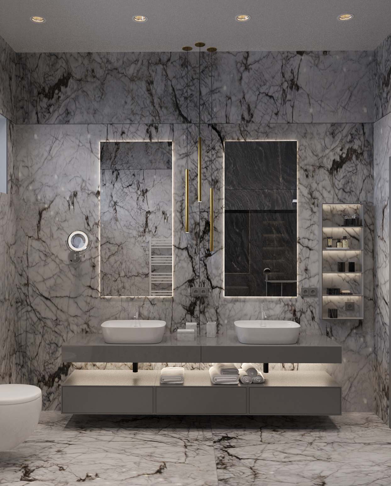 Интерьер двухэтажного загородного дома