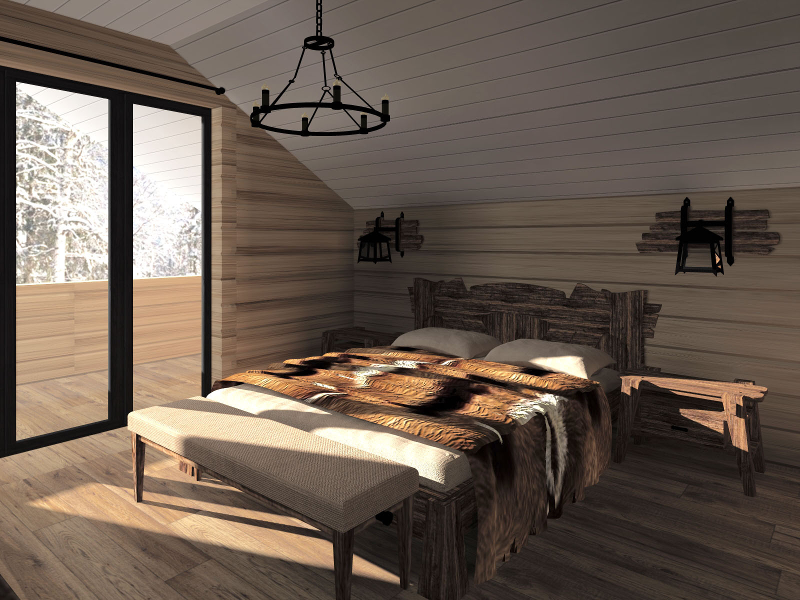 Деревянный дом в современном прочтении, 2 этаж