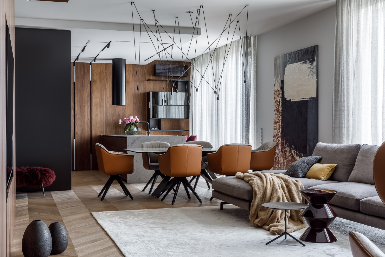 Houzz тур: Пентхаус с натуральными материалами в Краснодаре