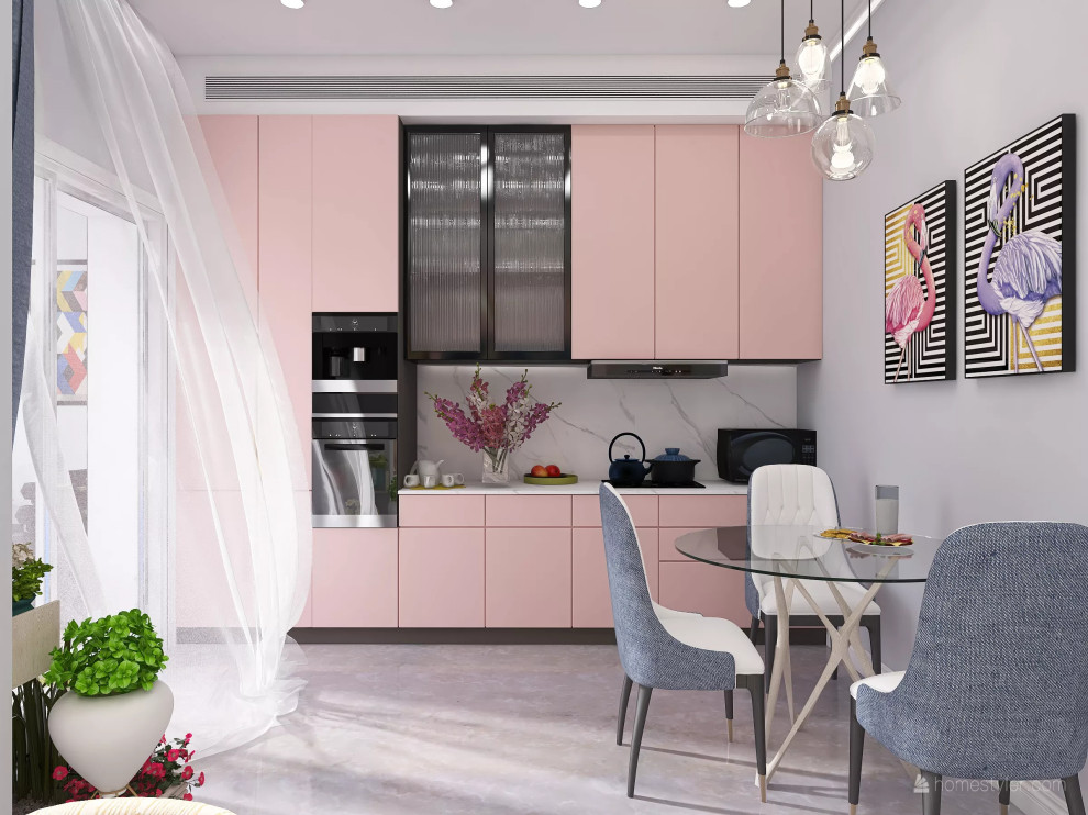 Квартира в пудровых тонах для начинающей актрисы