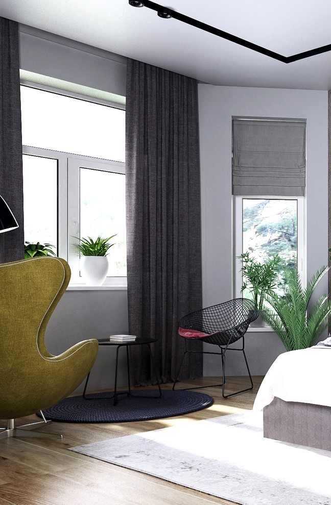 Спальня современный стиль в загородном доме