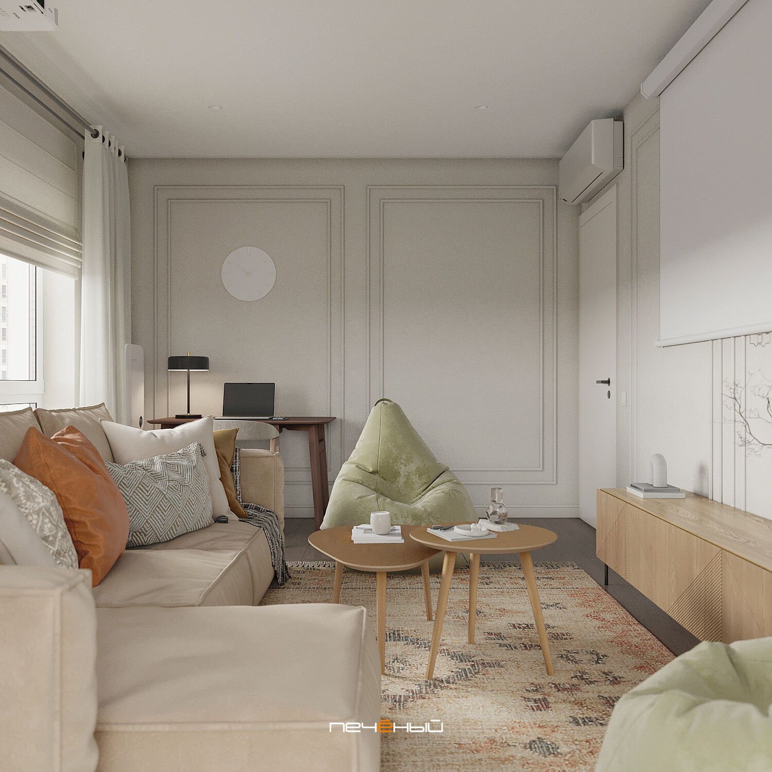 2025 Дизайн 4-комн. квартиры 112 м² в современном стиле, Москва, ЖК Барклая  6