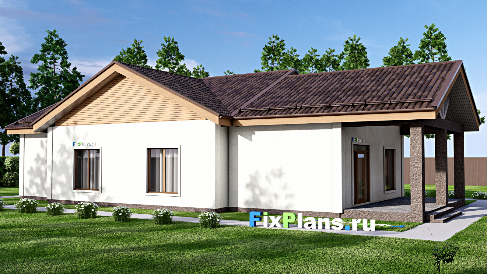 Проект одноэтажного дома 13х22м S180м2 F-16370