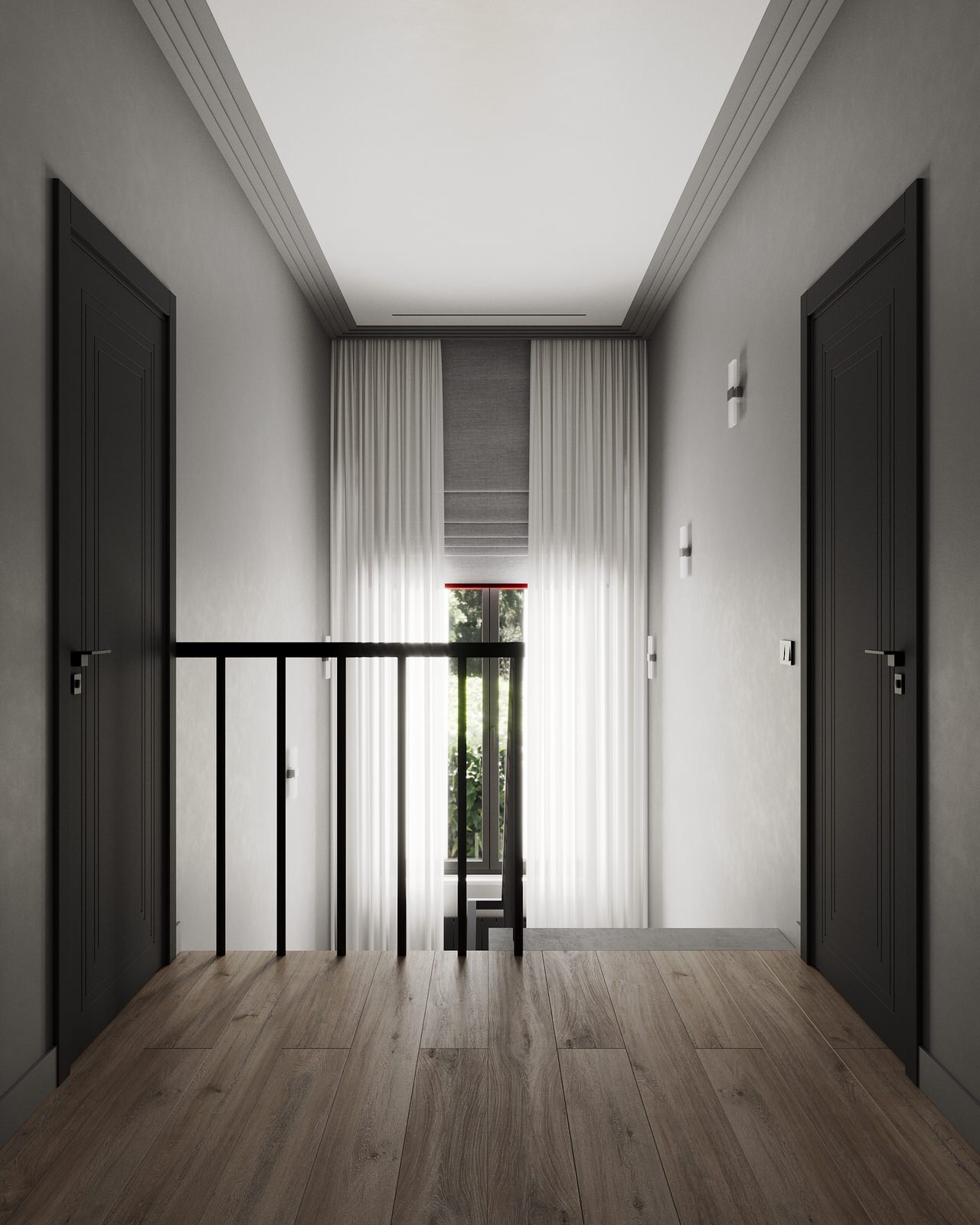 Стильный дом с красными акцентами