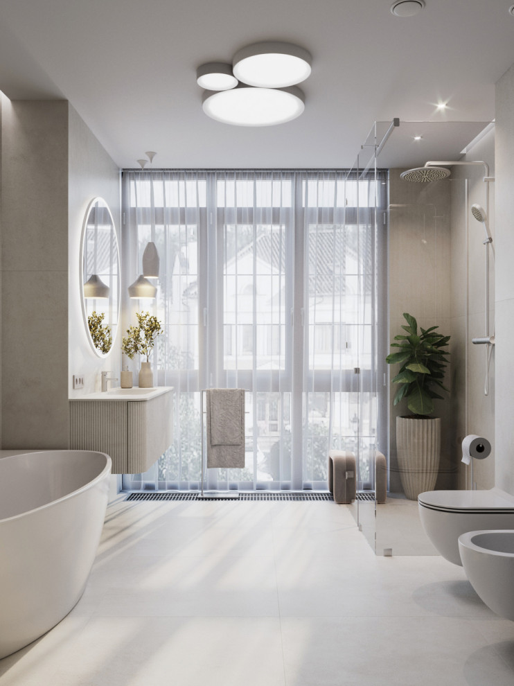 Мастер-ванная в стиле минимализм