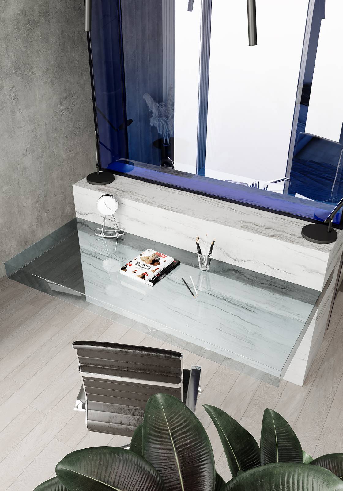 Спальня в современном стиле и темных тонах