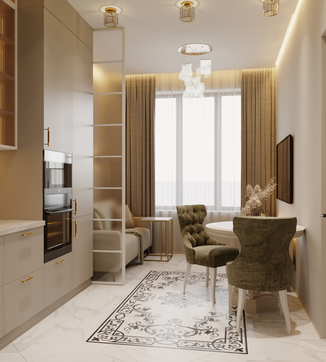 Современный интерьер в нюдовых тонах