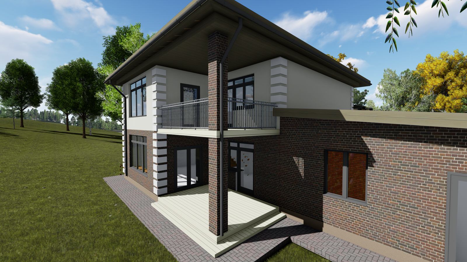 Обложка проекта: Двух этажный дом с гаражом на 2 машины