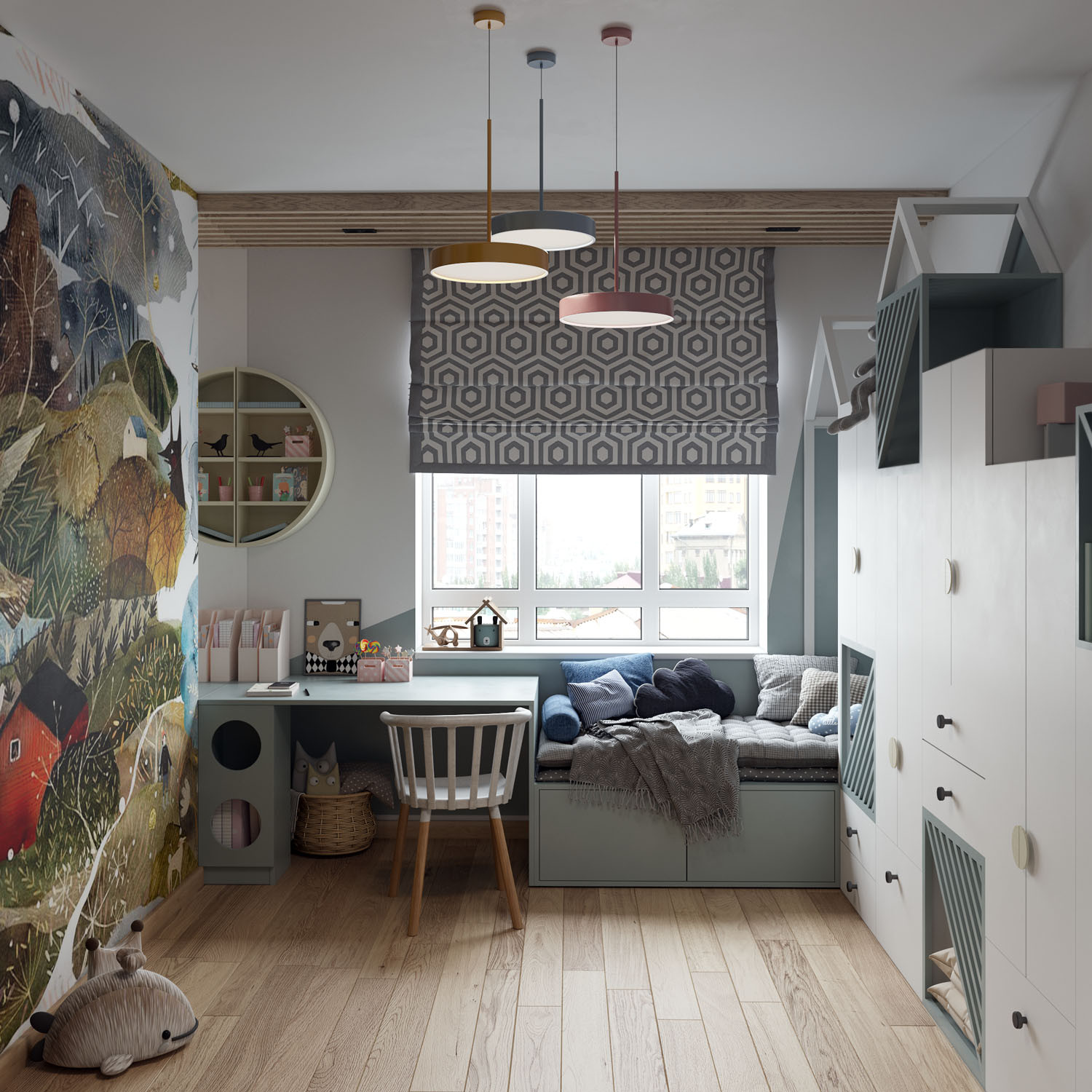 Визуализация трехкомнатной квартиры в ЖК Некрасовка