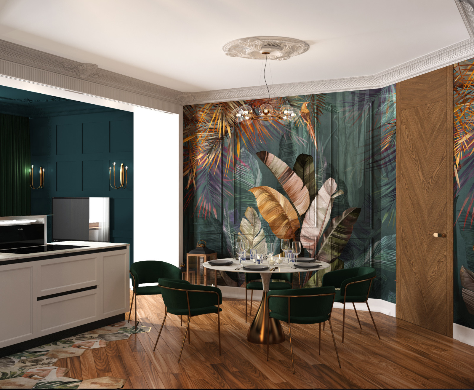 Дизайн Квартиры в современном стиле с британскими колониальными нотками.